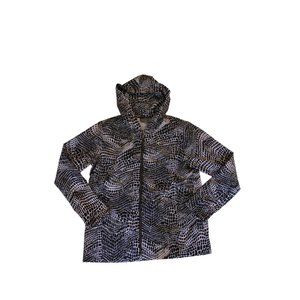 Additions by Chicos Hooded Jacket Black White Size 2 54916